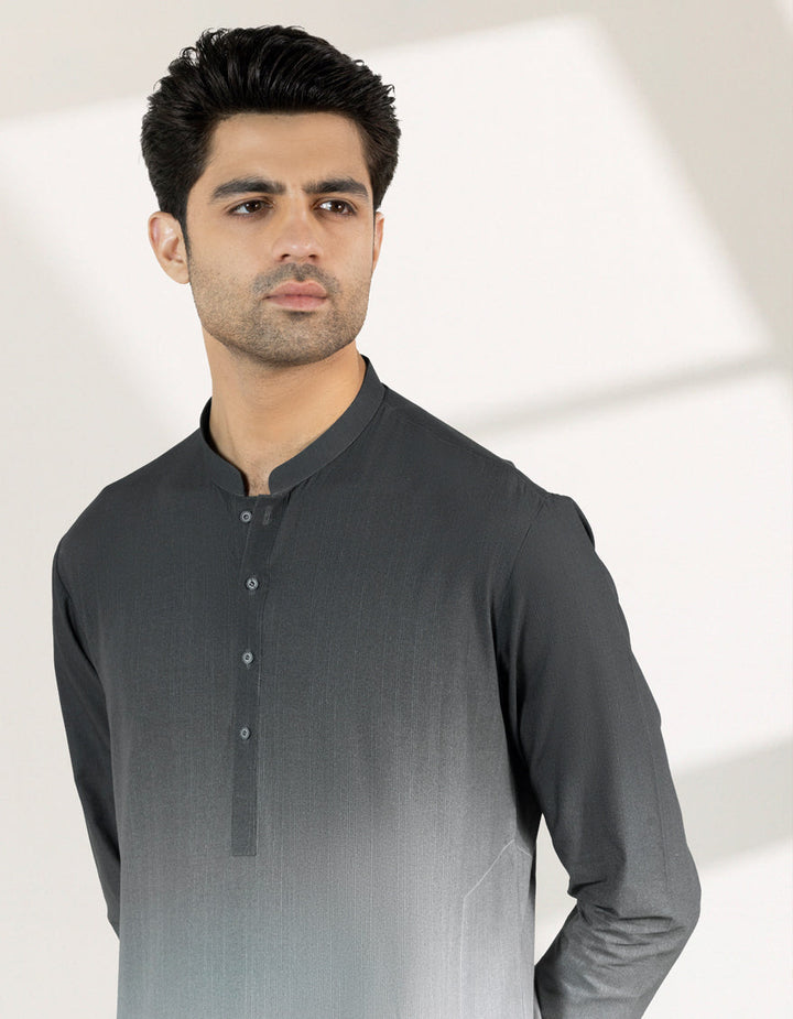 Cotton Black Short Kurta - J. Junaid Jamshed