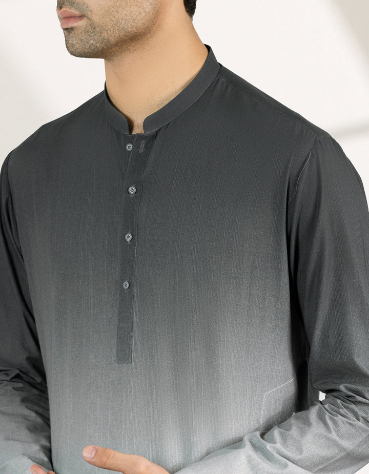 Cotton Black Short Kurta - J. Junaid Jamshed
