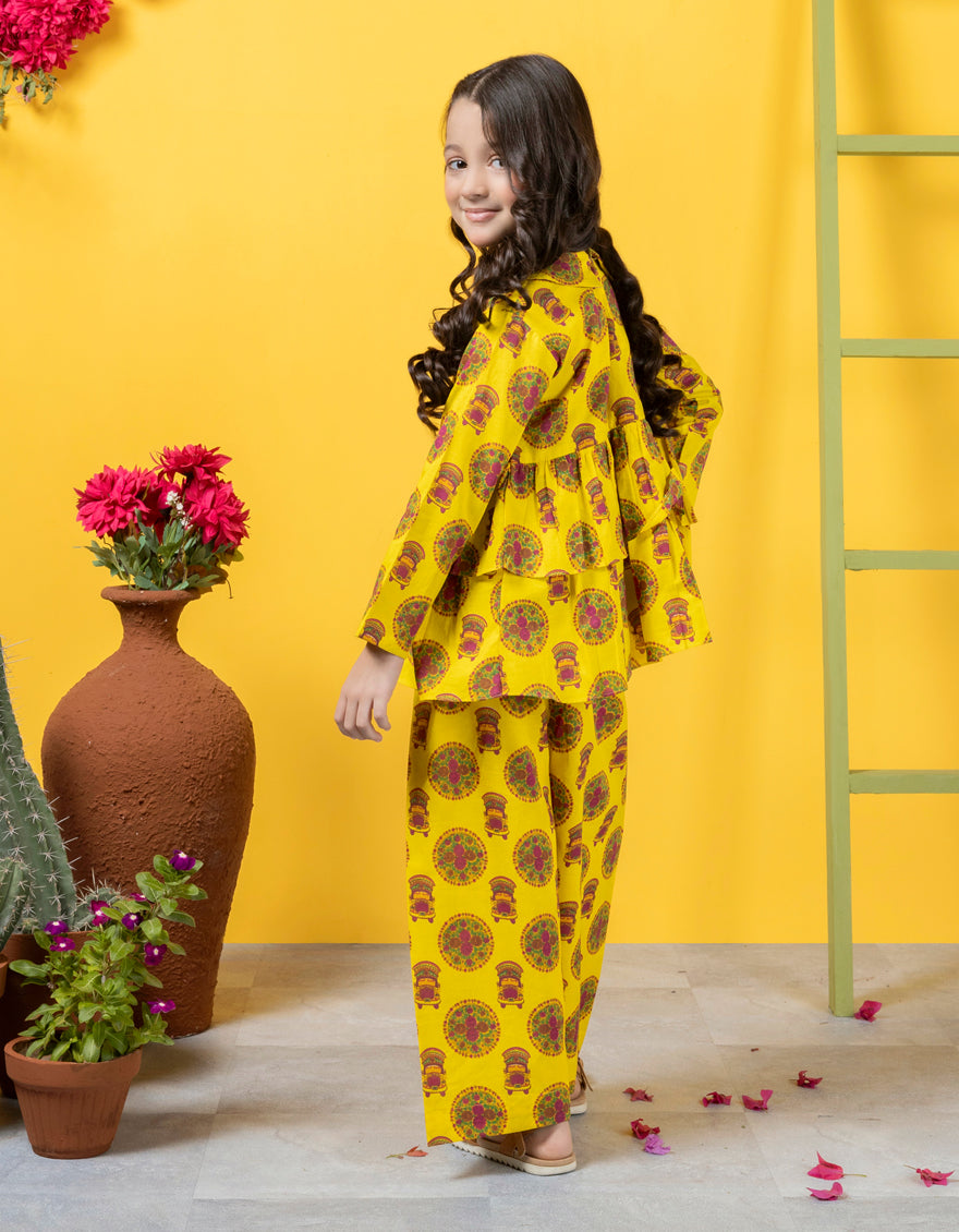 Lawn Yellow Stitched Suit - J. Junaid Jamshed