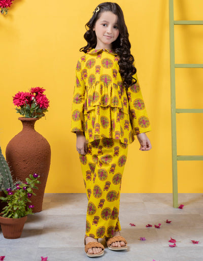 Lawn Yellow Stitched Suit - J. Junaid Jamshed