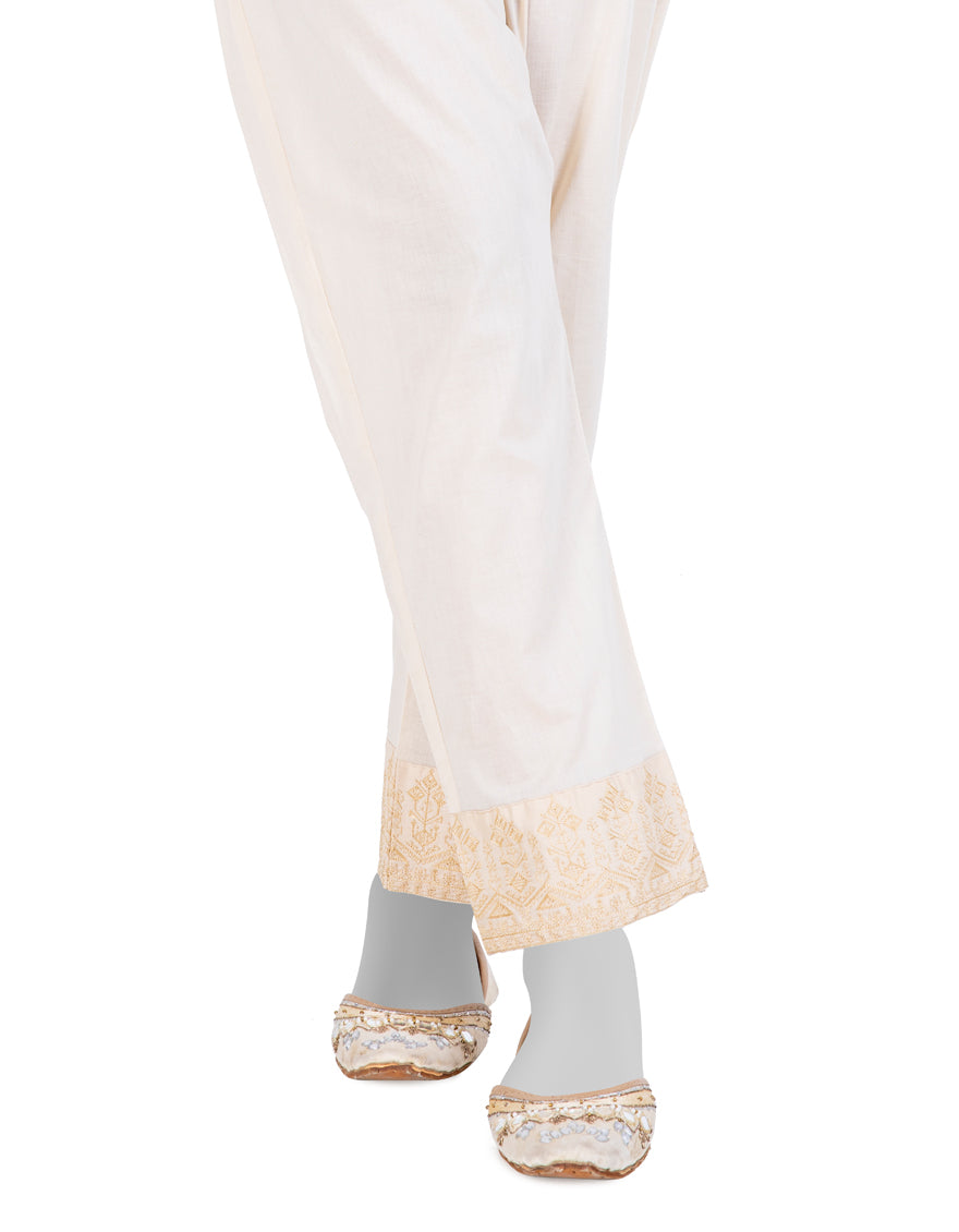 Cambric White Trousers - J. Junaid Jamshed