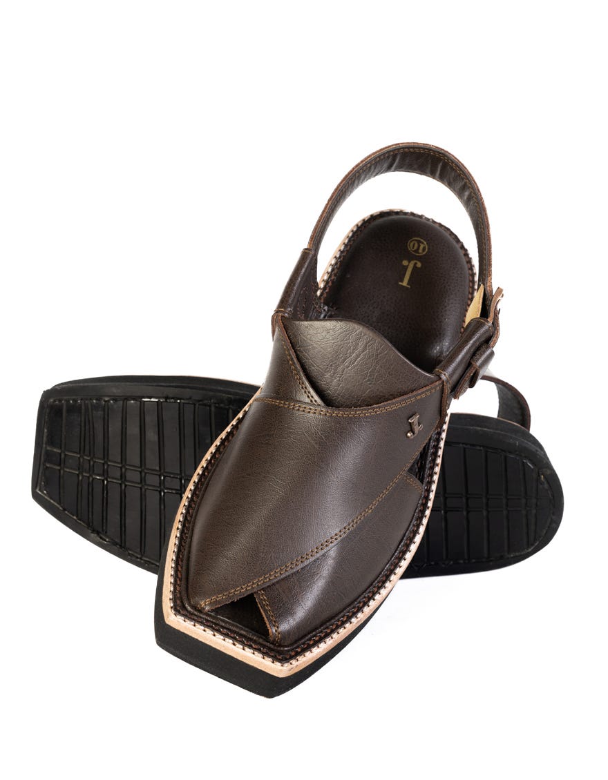 Brown Peshawari Chappal - J. Junaid Jamshed