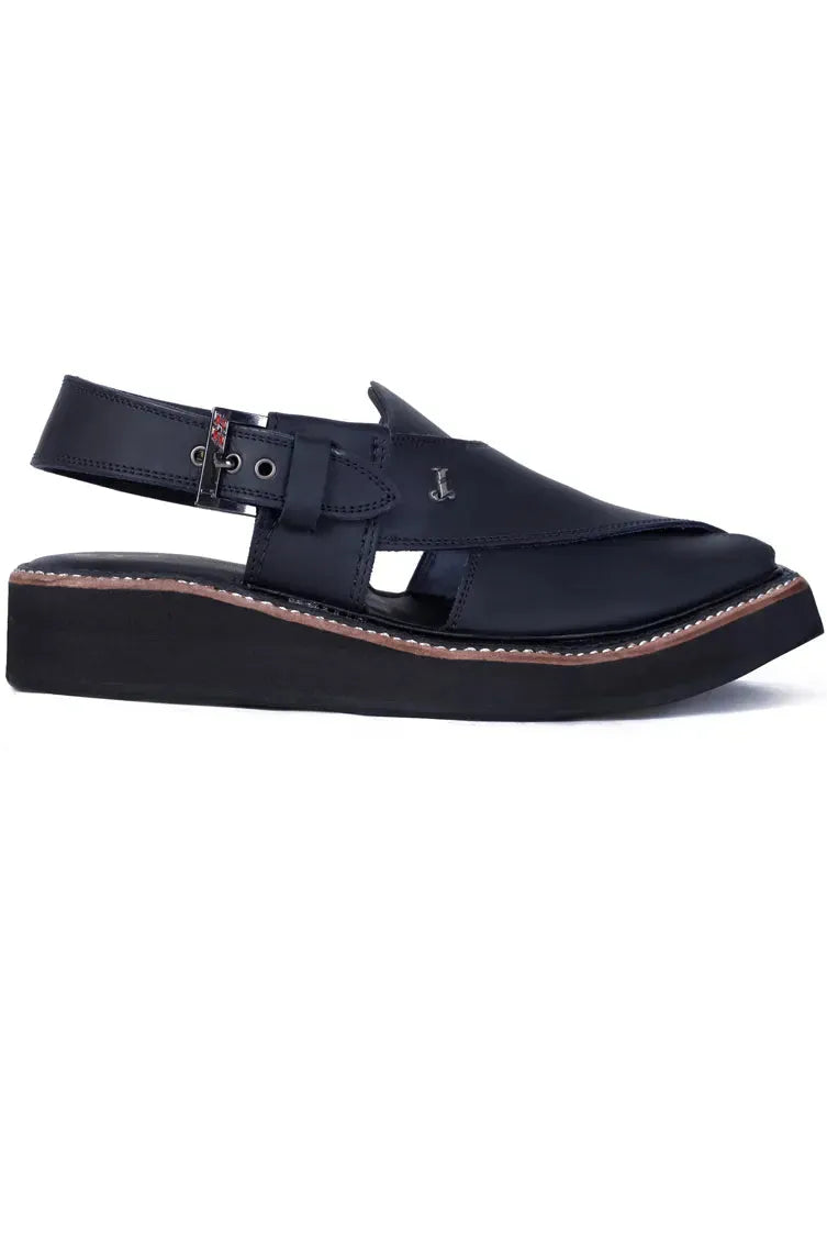 High Chrome Black Peshawari Chappal - J. Junaid Jamshed