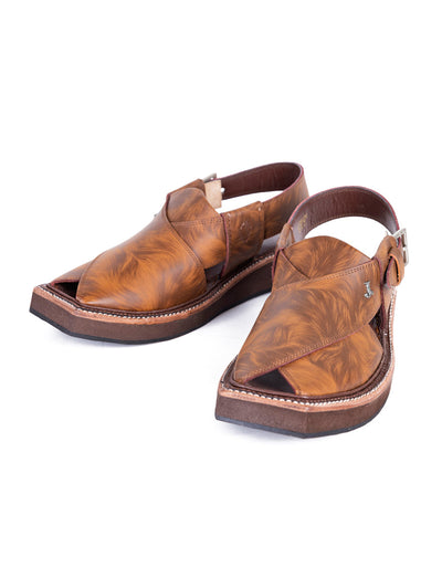 High Chrome Brown Peshawari Chappal - J. Junaid Jamshed