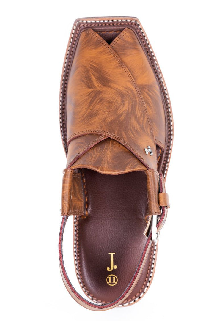 High Chrome Brown Peshawari Chappal - J. Junaid Jamshed