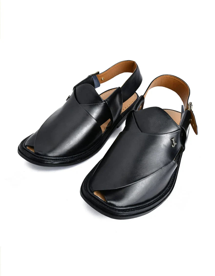 Black Peshawari Chappal - J. Junaid Jamshed