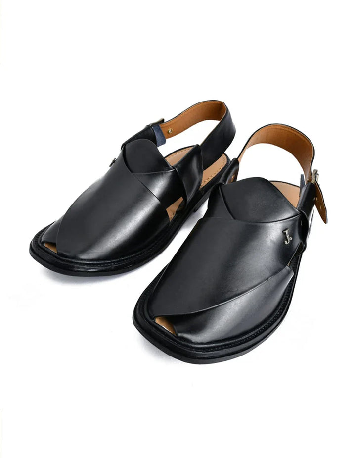 Black Peshawari Chappal - J. Junaid Jamshed