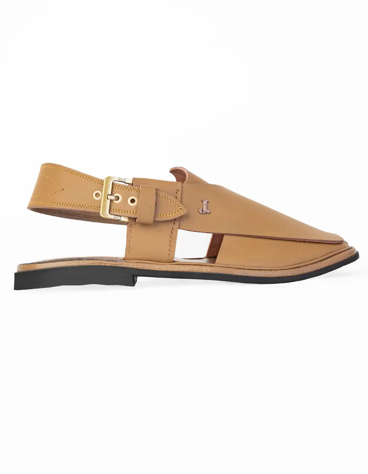 Plain Mehndi Peshawari Chappal - J. Junaid Jamshed