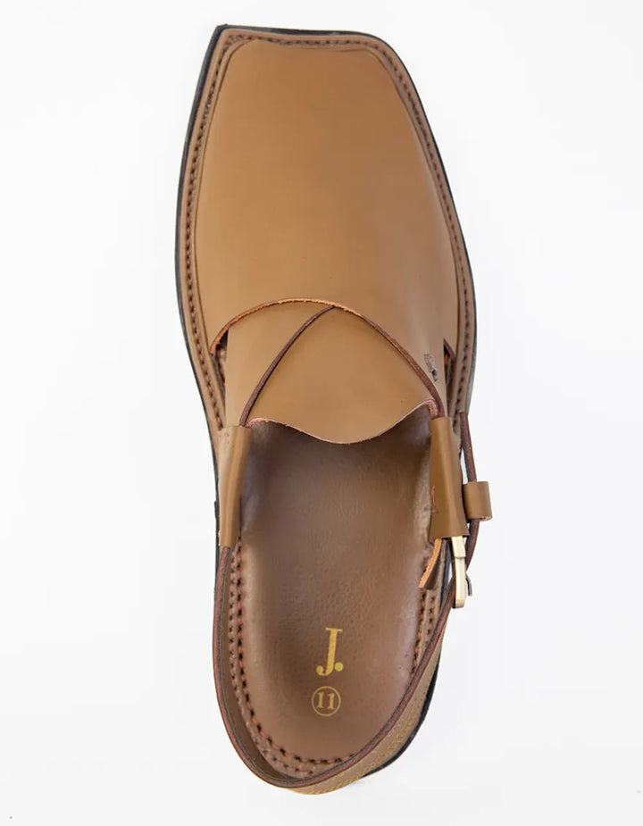 Plain Mehndi Peshawari Chappal - J. Junaid Jamshed