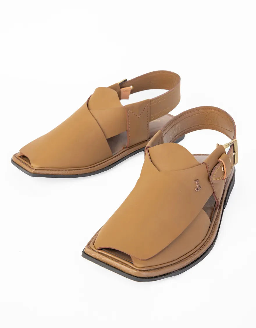 Plain Mehndi Peshawari Chappal - J. Junaid Jamshed