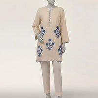 Dobby Off White Kurti - J. Junaid Jamshed