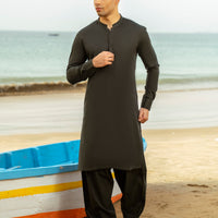 Cotton Forest Green Kurta Trouser - J. Junaid Jamshed
