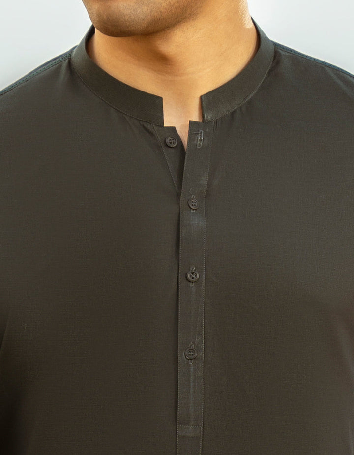 Cotton Forest Green Kurta Trouser - J. Junaid Jamshed