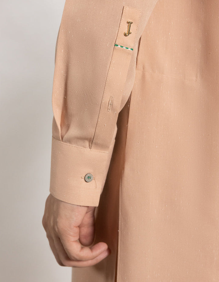Polyester Peach Kurta Trouser - J. Junaid Jamshed