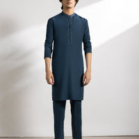 Blended Blue Kurta Trouser - J. Junaid Jamshed