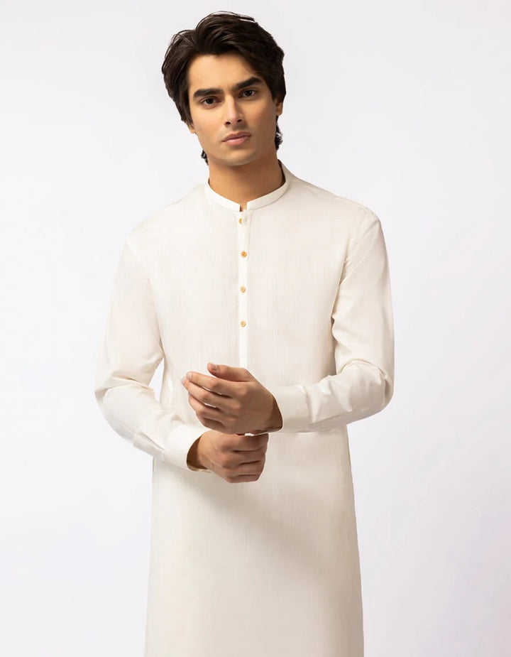 Cotton White Kurta Trouser- J. Junaid Jamshed