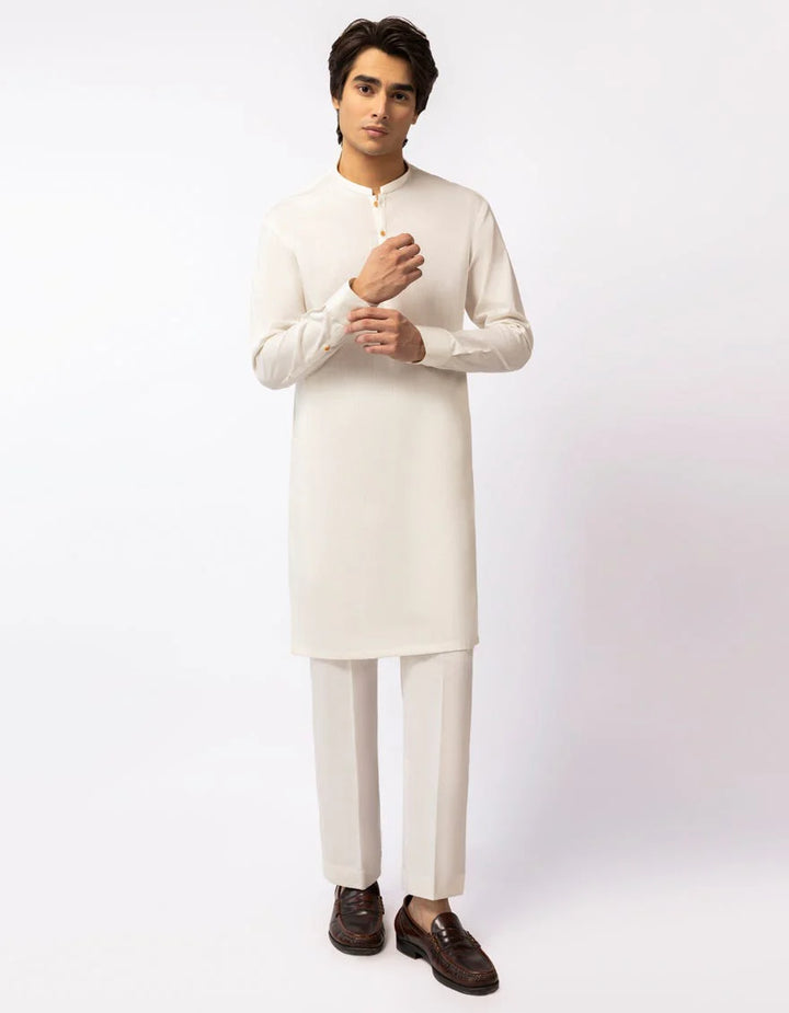 Cotton White Kurta Trouser- J. Junaid Jamshed