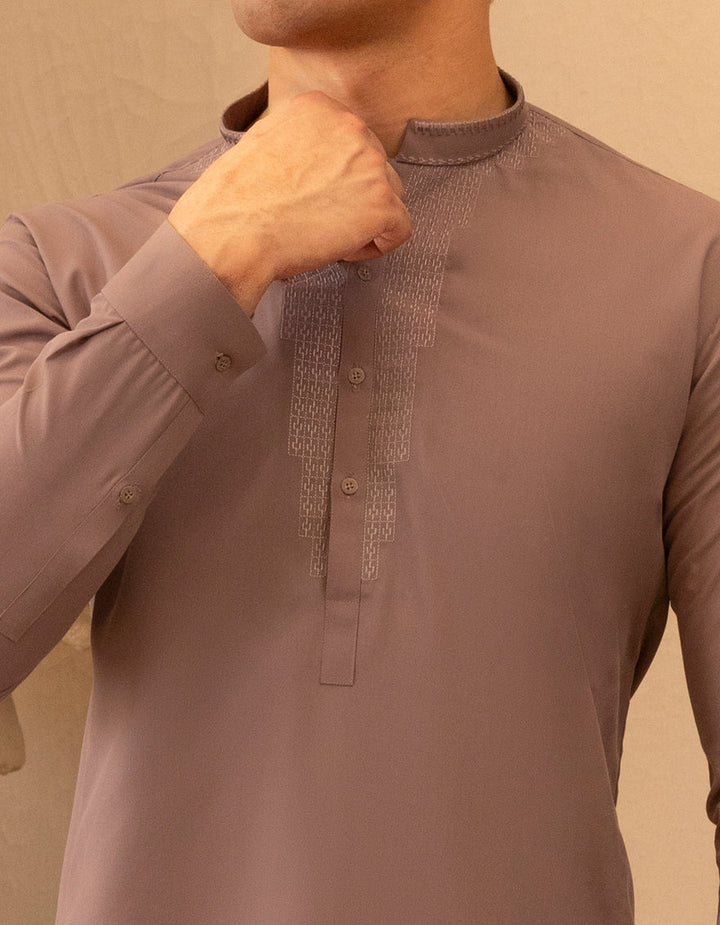 Blended Dull Brown Kurta Trouser - J. Junaid Jamshed