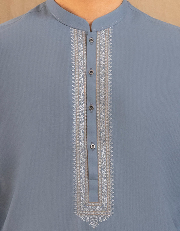 Blended Light Blue Shalwar Kameez - J. Junaid Jamshed