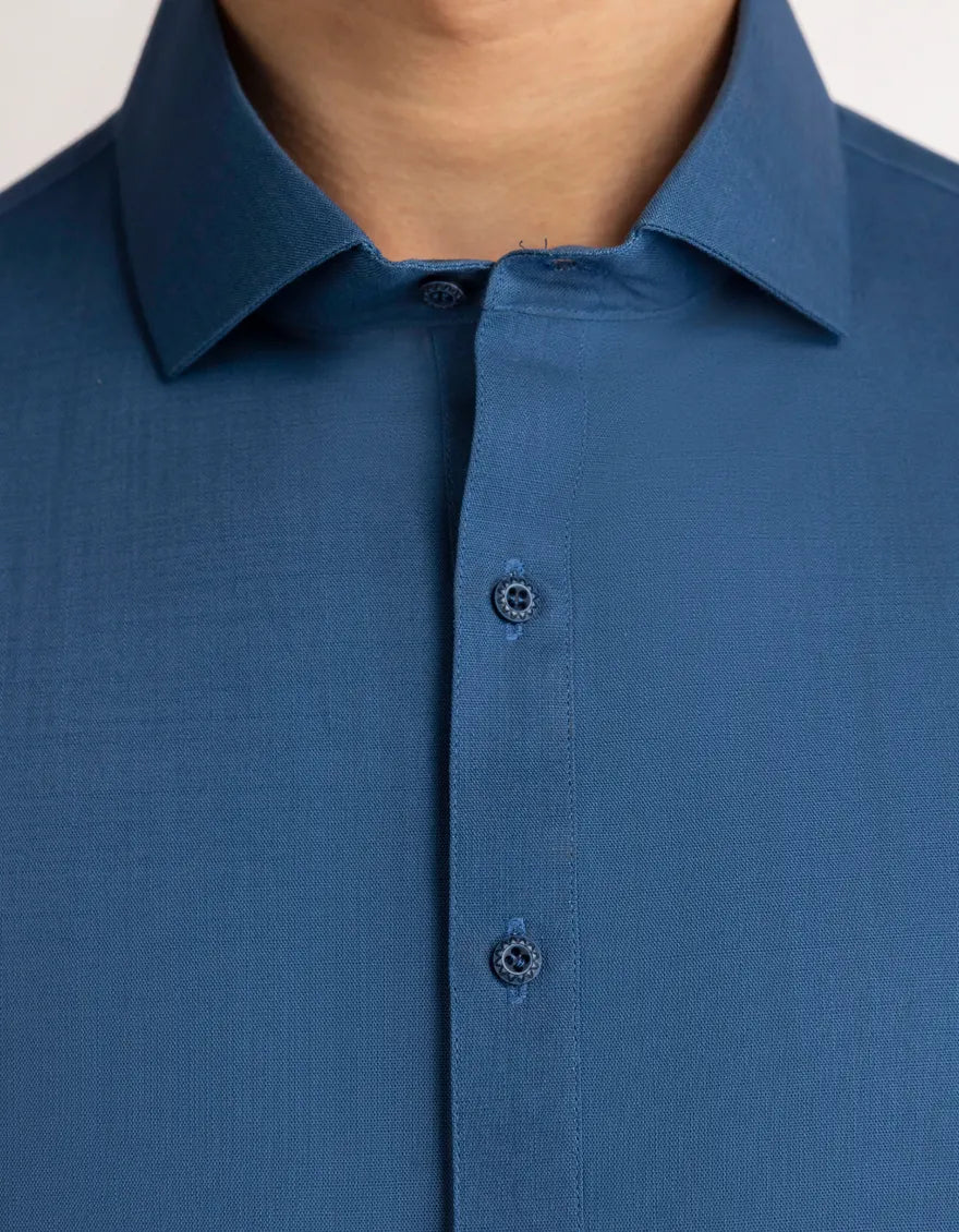 Cotton Blue Shalwar Kameez - J. Junaid Jamshed