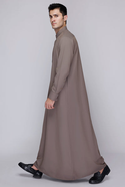 Polyester Brown Jubba - J. Junaid Jamshed