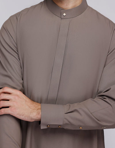 Polyester Brown Jubba - J. Junaid Jamshed