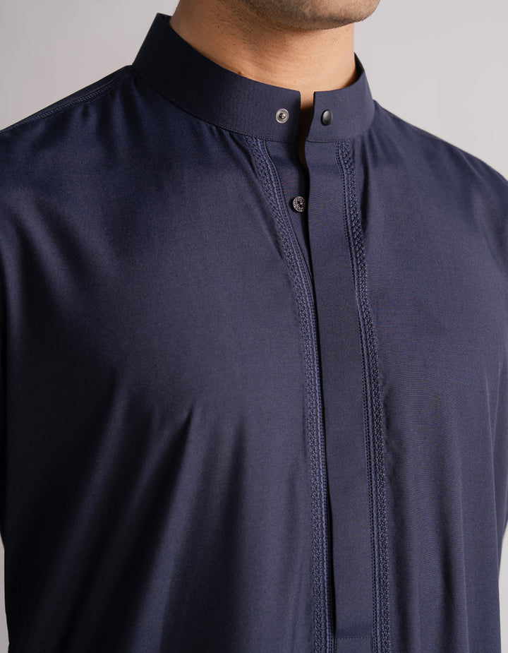 Blended Navy Blue Jubba - J. Junaid Jamshed