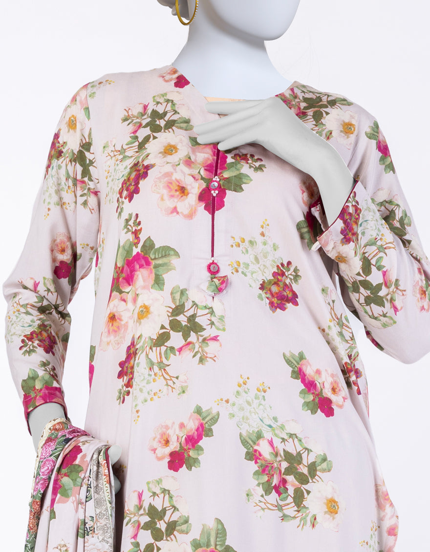 Linen Off White Stitched Suit - J. Junaid Jamshed