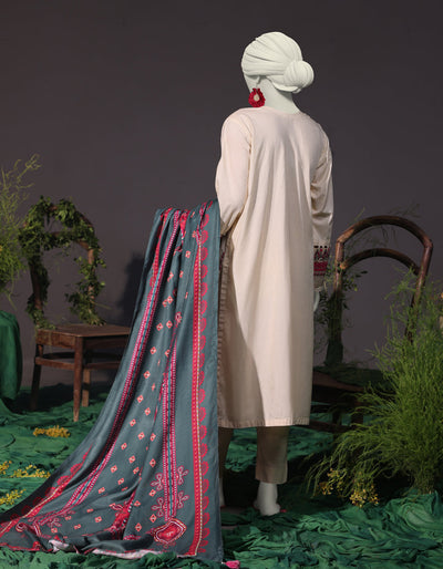 Cambric Off White Stitched Suit - J. Junaid Jamshed