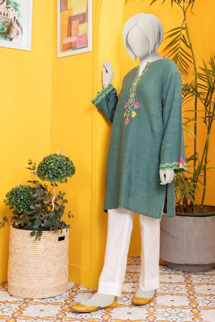 Lawn Green Kurti - J. Junaid Jamshed