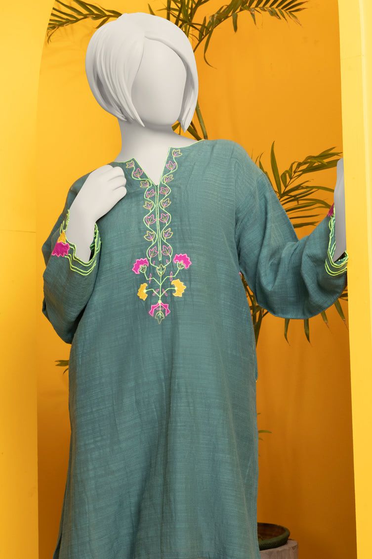 Lawn Green Kurti - J. Junaid Jamshed