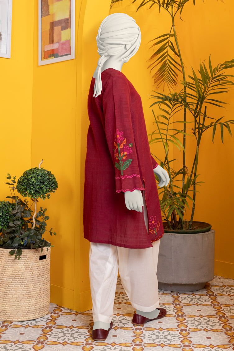 Khaddar Maroon Kurti J. Junaid Jamshed Janan