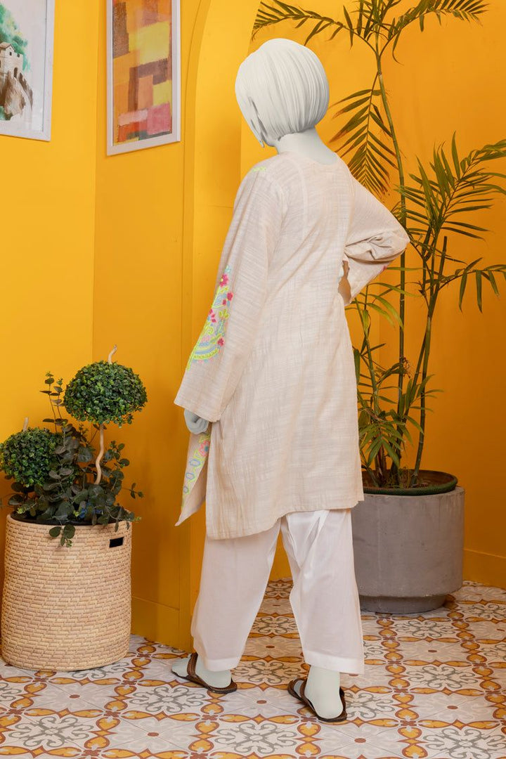 Khaddar Beige Kurti - J. Junaid Jamshed