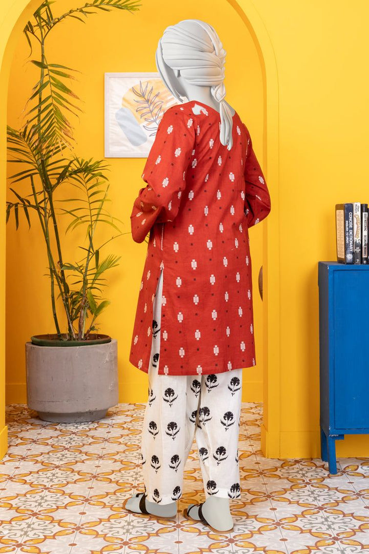 Liminal Red Stitched Suit - J. Junaid Jamshed