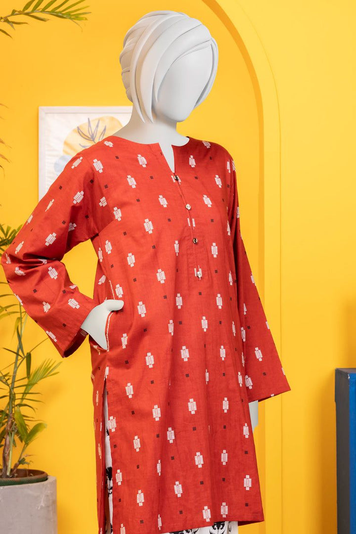 Liminal Red Stitched Suit - J. Junaid Jamshed