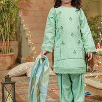 Chikankari Embroidered Mint Stitched Suit - Ochre
