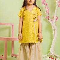 Net Yellow Stitched Suit - Ochre