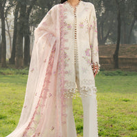 Cream Luxury Lawn Stitched Suit - Sana Safinaz