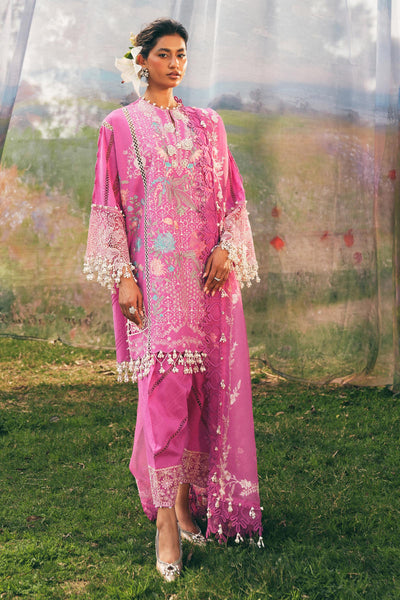 Embroidered Slub Lawn Purple Stitched Suit - Sana Safinaz