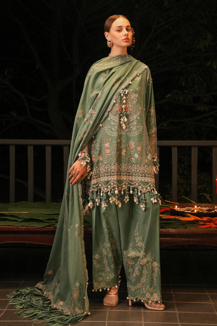 Green Luxury Lawn Stitched Suit - Sana Safinaz
