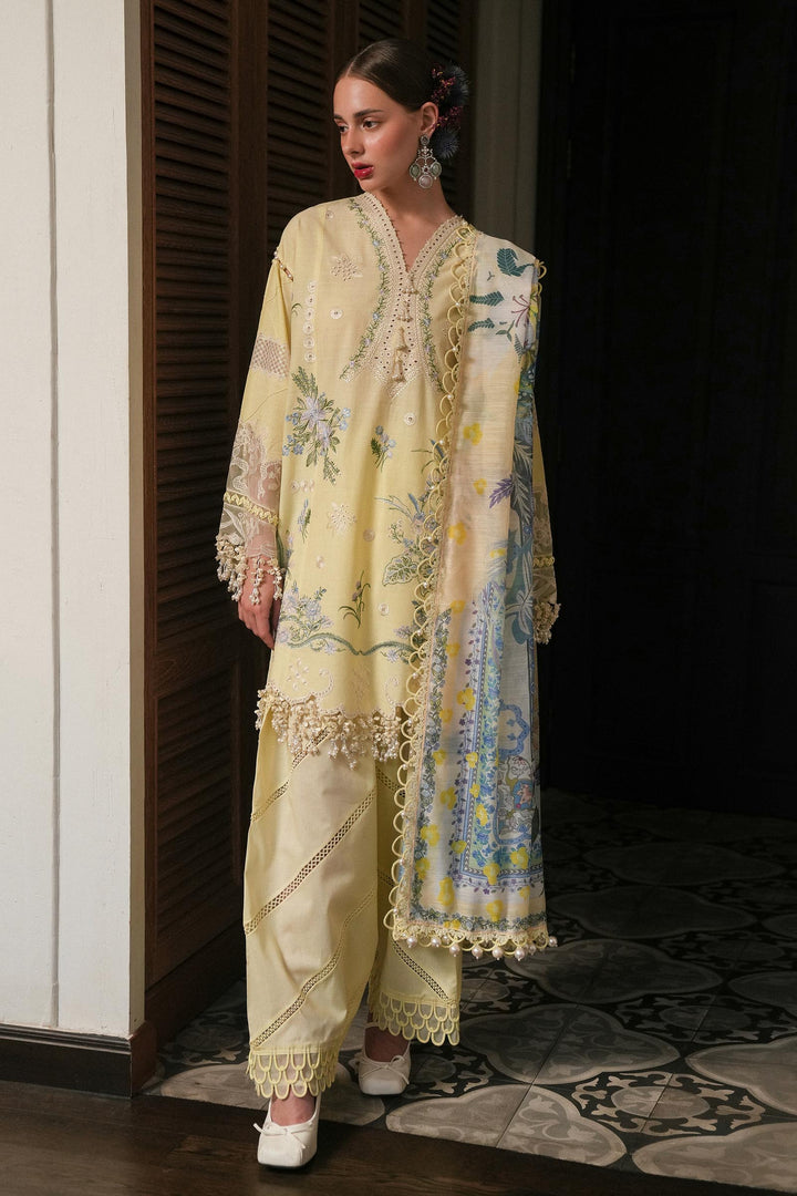 Yellow Luxury Lawn Stitched Suit - Sana Safinaz