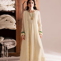 Chiffon & Raw Silk Cream Stitched Suit - Vanya