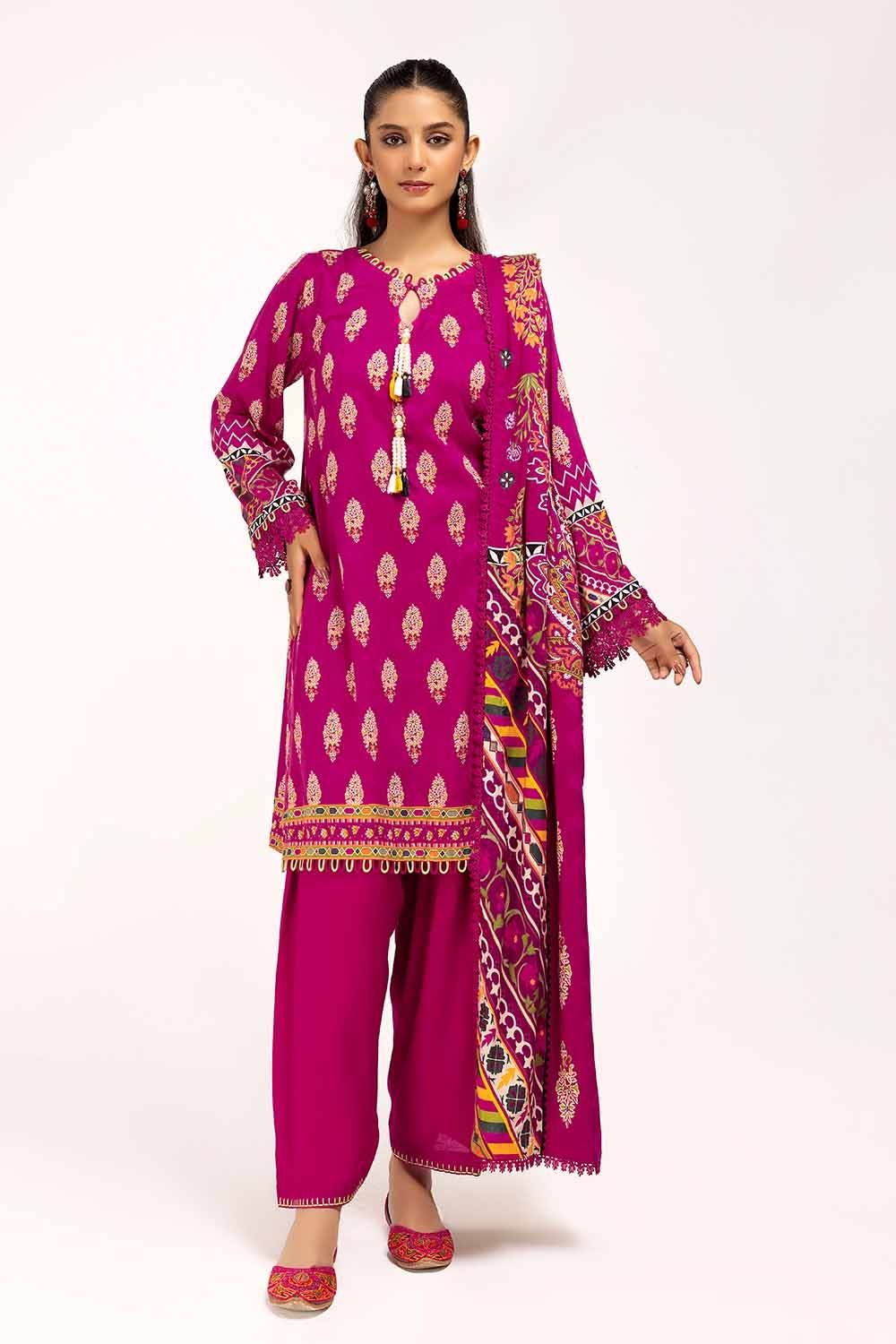 Dhanak Pink Unstitched Suit - Gul Ahmed