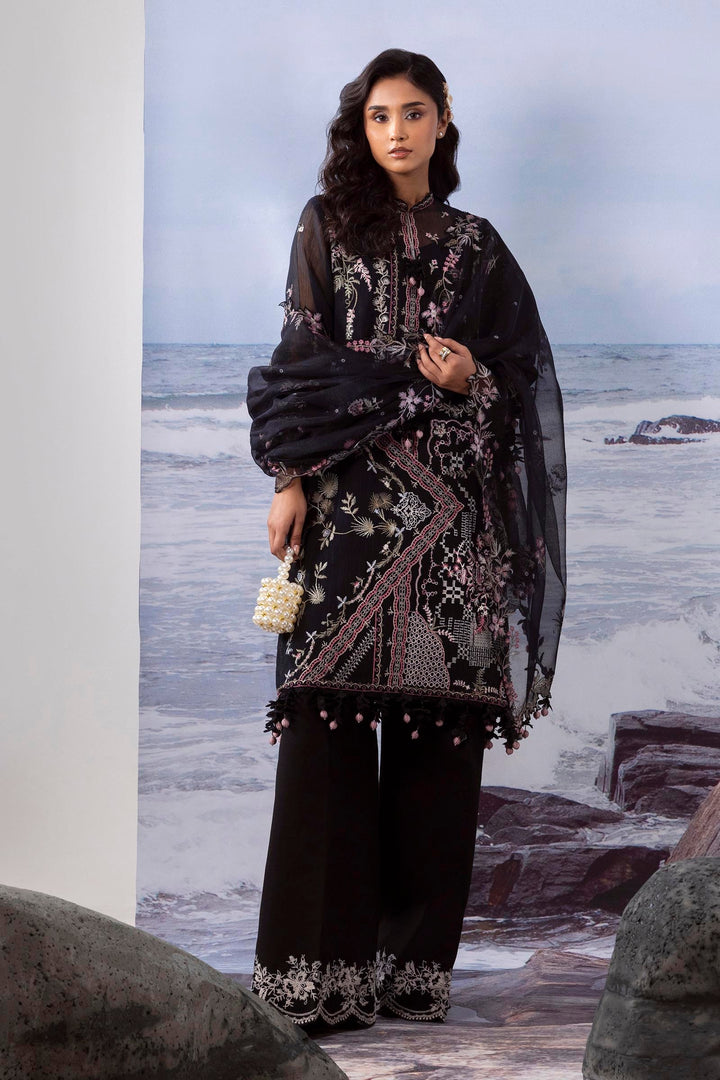 Chambray Black  Stitched Suit - Sana Safinaz Muzlin 25'