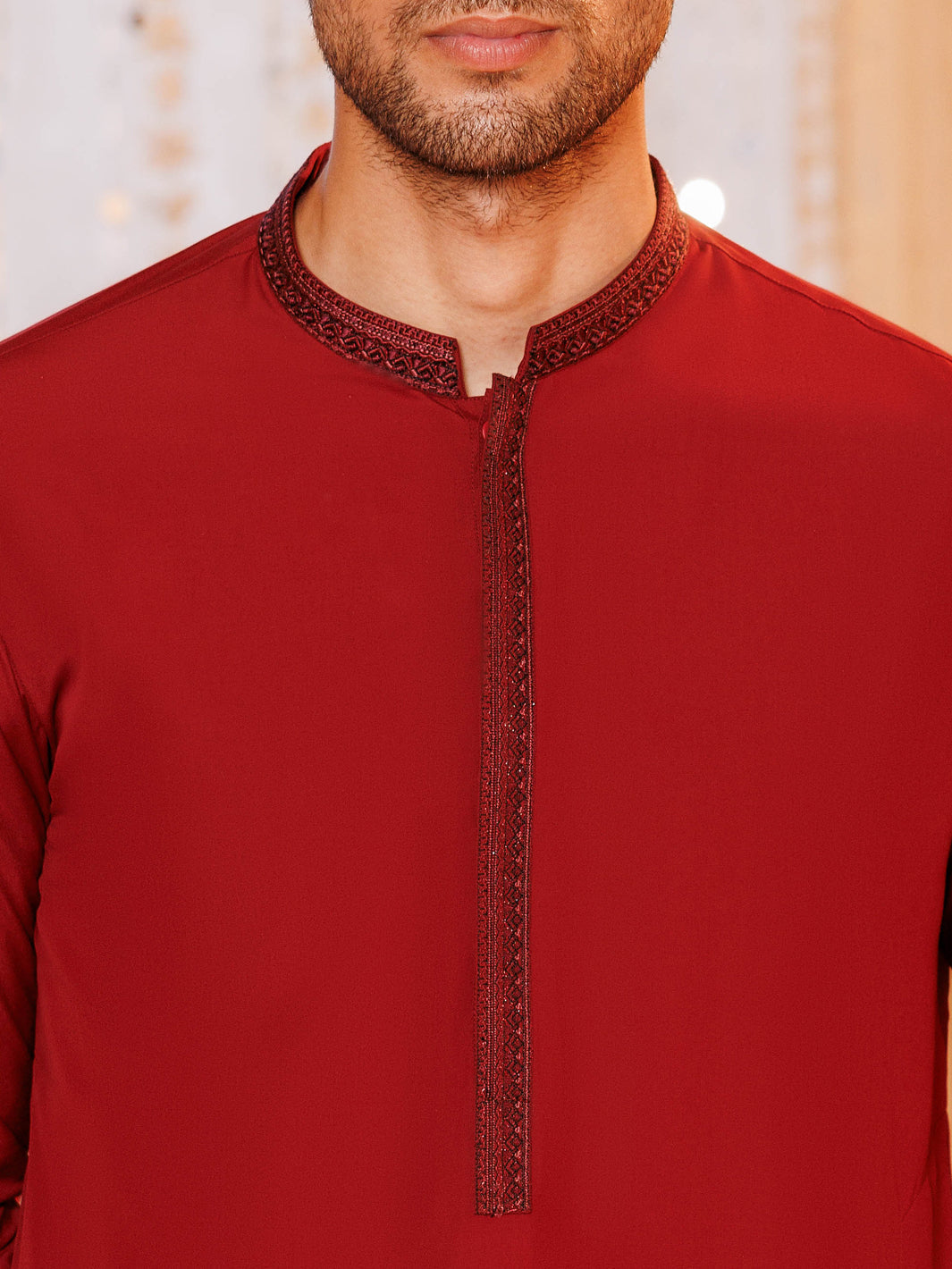 Boski Gold Red Kurta Trouser - Panjnad by J. Junaid Jamshed