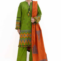 Jacquard Green Unstitched Suit - Gul Ahmed