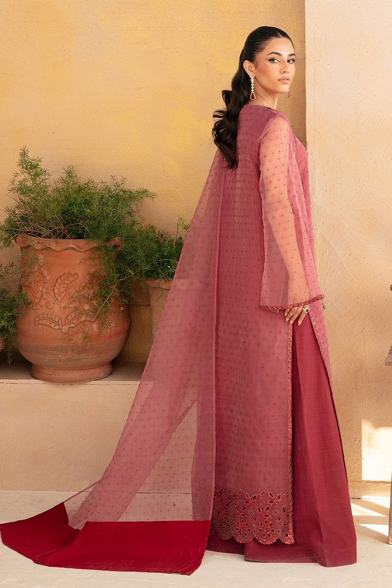 Jacquard Chiffon Pink Stitched Suit - Vanya