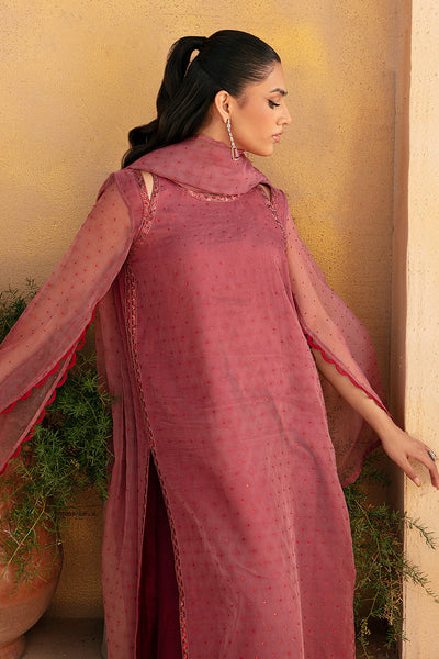 Jacquard Chiffon Pink Stitched Suit - Vanya