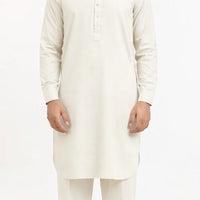 Blended Off White Kurta Trouser - President by Gul Ahmed