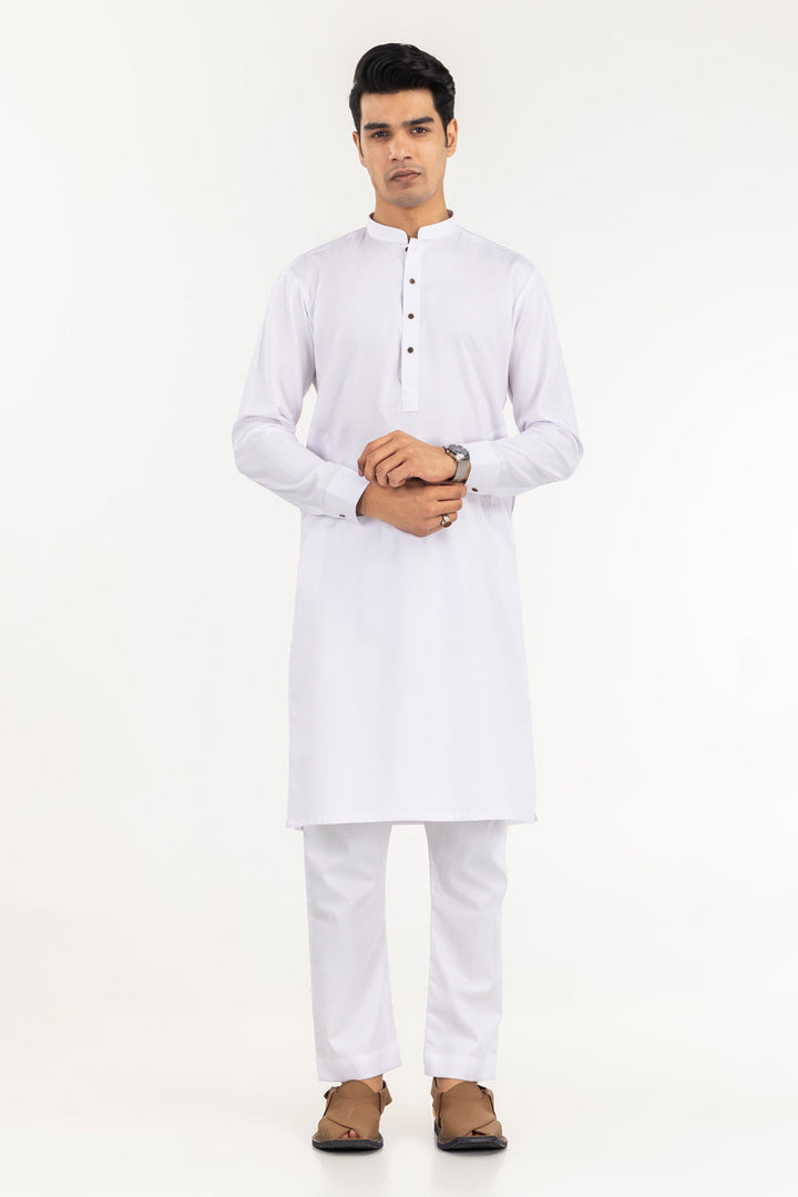 Blended White Kurta Trouser - President by Gul Ahmed